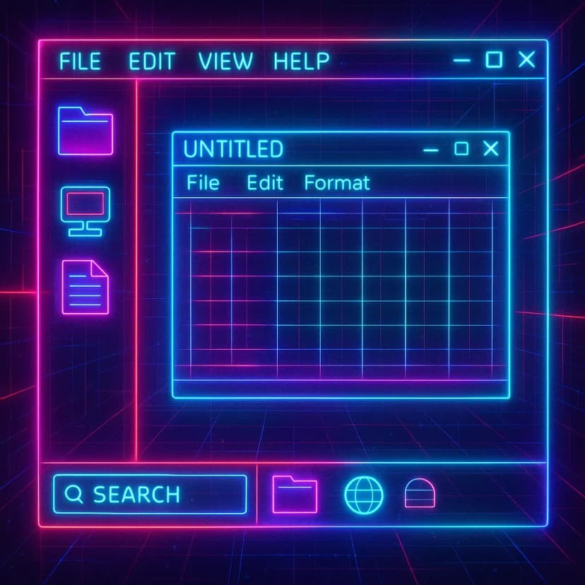 A cyberpunk neon interface with glowing holographic displays