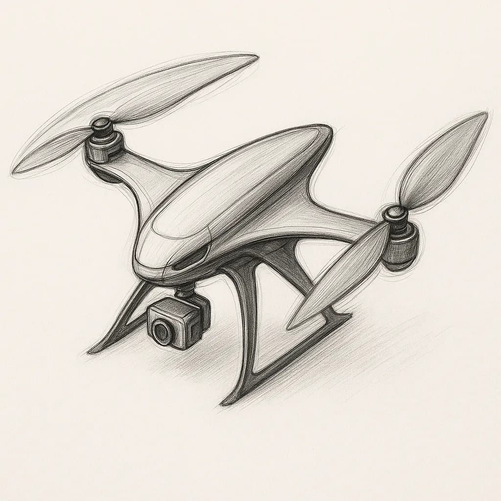 AI generated image: A futuristic drone concept with sleek aerodynamic wings. High-quality digital artwork created with AI image generation.