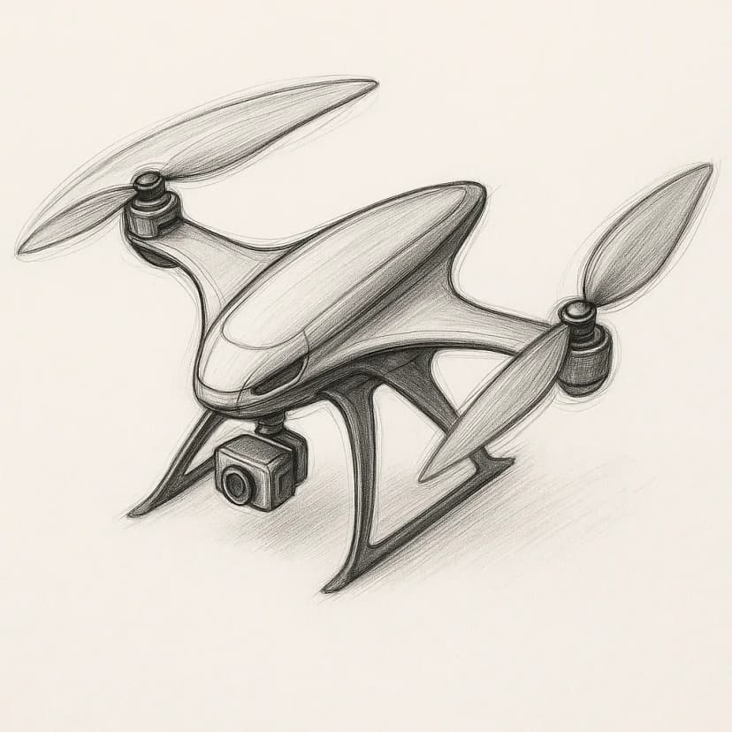 A futuristic drone concept with sleek aerodynamic wings
