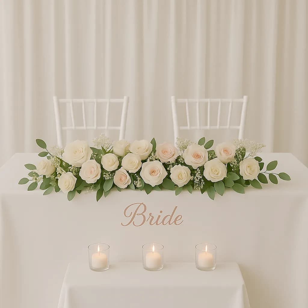AI generated image: A minimalist bridal shower with sleek white linen tablecloths. High-quality digital artwork created with AI image generation.