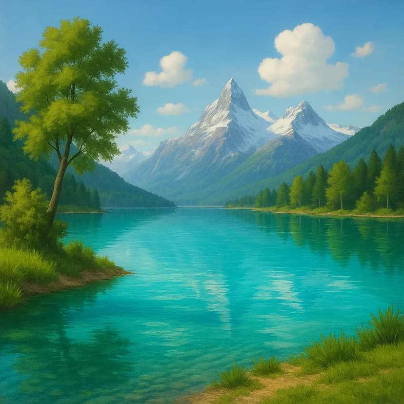 A Patagonian lake view with turquoise glacial waters