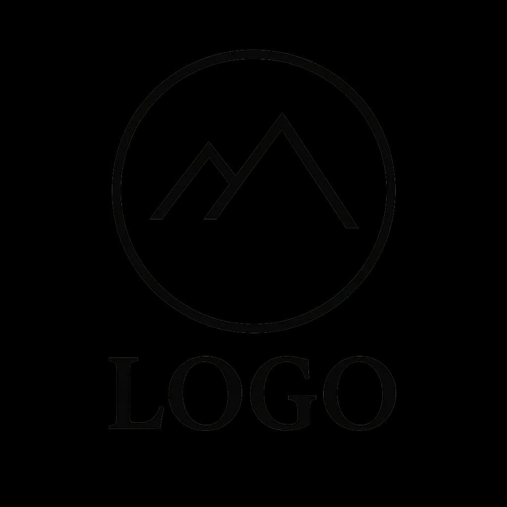 AI generated image: A minimalist logo concept with sharp black serif typography. High-quality digital artwork created with AI image generation.