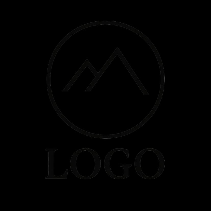 A minimalist logo concept with sharp black serif typography