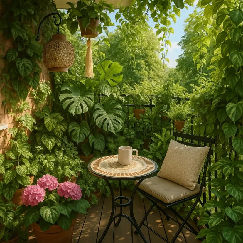 "Urban jungle balcony transformation